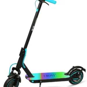 CRONY M365 Foldable Electric Scooter with Front Suspension Durable 7-Colors LED Deck Lights for Adults Kids