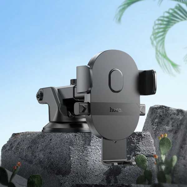 Hoco H19 Mighty One-button Car Phone Holder Dashboard Black Color