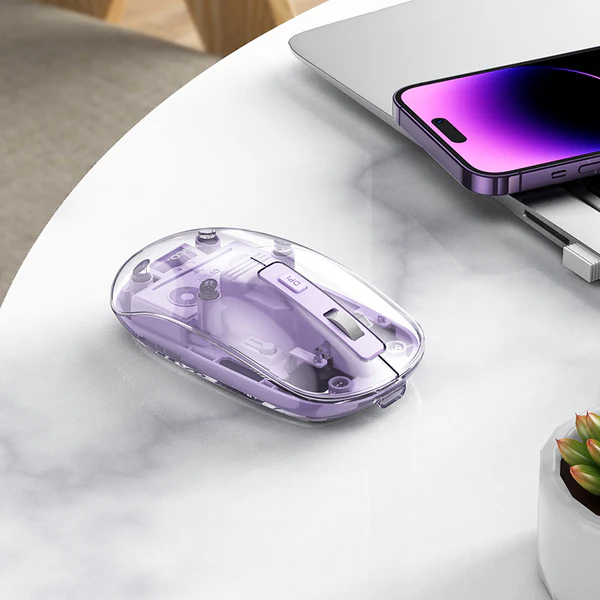 Hoco GM29 Mysterious Dual-mode Silent Wireless Mouse (Black White Purple Color)