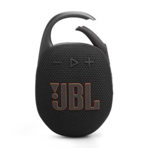 JBL Clip 5 Portable Bluetooth Speaker in black with built-in carabiner