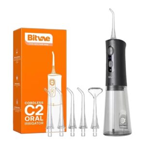 Bitvae C2 Cordless Oral Irrigator with 6 Nozzles Black