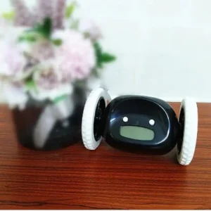 “robotic alarm clock with flashing eyes”