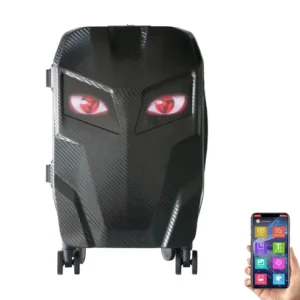 CRONY Steel Explorer Carbon Fiber LED Display Backpack Led Trolley Luggage Advertising box custom pattern