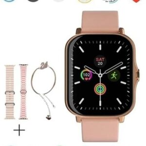 Haino Teko Germany G9 Mini Rose Gold Smartwatch with 3 Interchangeable Straps