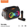 Haino Teko TB-4 Bluetooth Speaker with Dual Wireless Microphones Black