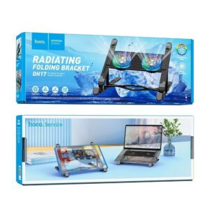 Hoco DH17 thermal folding laptop stand with cooling fan and adjustable angles