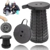 “retractable folding stool telescopic seat”