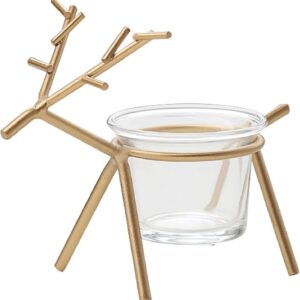 Wrought Iron Fawn Candle Holder Rustic Design with Fawn Motif