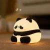 panda night light for kids, silicone LED lamp, rechargeable nursery lamp, soft touch baby night light
