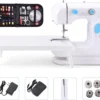 portable mini electric sewing machine foot pedal automatic bobbin double thread