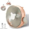 Portable Home USB Fan Quiet Adjustable Night Light Desktop Wall