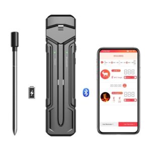 Remote wireless dual-probe cooking food thermometer with LCD display
