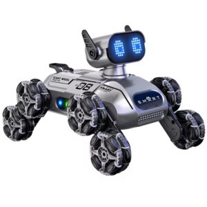 8-Wheel Stunt Robot Dog RC Toy with LED Lights and Sounds | لعبة كلب روبوت 8 عجلات | ریموٹ کنٹرول روبوٹ ڈاگ