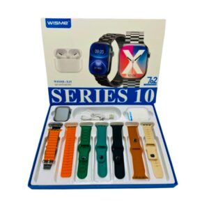 WISME Series 10 X15 Smartwatch Combo with earbuds and 9 straps