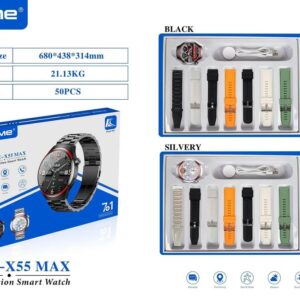 WISME X55 Max Smartwatch – Multi-Function Fitness Tracker with 7+1 Straps, Calling, Sports & Health Features