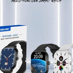 WISME X52 Smartwatch – Multi-Function Fitness Tracker with Bluetooth Calling, Sports Modes & 3 Straps