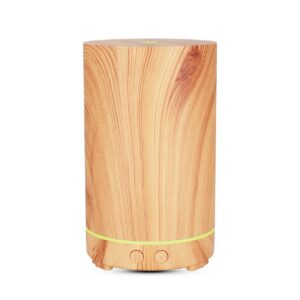 Wood Grain Effect Humidifier & Diffuser with Colour Changing LED Night Light