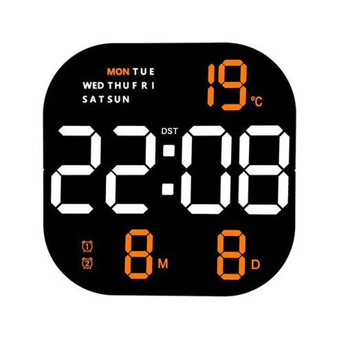CRONY 6633 Electronic Clock Multifunctional Large Screen Square Led Wall clock Remote Control digital alarm clock