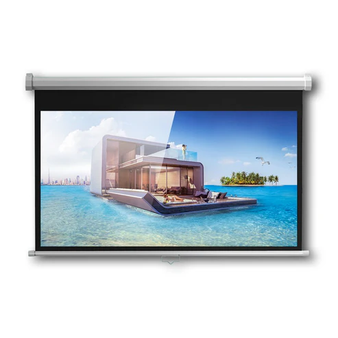 CRONY 72 Inch 4:3 Anti-Light Projection Screen Widescreen Projector Manual Pull Down Projection Screen