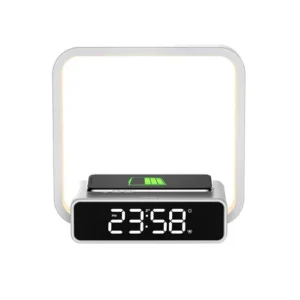 CRONY B18D Wireless charge + Ambient light + Electronic clock Bedside Lamp Touch Control Lamp Alarm Clock LED Night Light