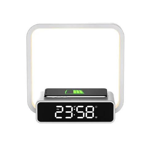 CRONY B18D Wireless charge + Ambient light + Electronic clock Bedside Lamp Touch Control Lamp Alarm Clock LED Night Light