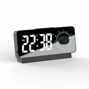CRONY S238A Digital Alarm Clock with Visible Timer Snooze Temperature Date Knob Countdown Table Clock Dual Alarm Night Mode LED Clock