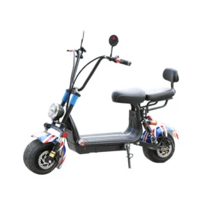 CRONY Small Harley two seat big tires with BT 1000w high power two wheels adult electric scooter Electric Motorcycle UK Flag