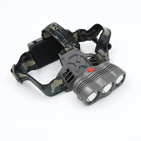 CRONY Strong light high power LED rechargeable 3 head light source headlight bulb outdoor