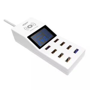 CRONY YC-CDA6W socket 8USB Wireless charging With Display QC3.0 Smart Wireless Fast Charger for iPhone X S9 Mi6