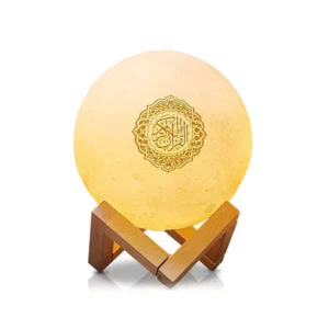 EQUANTU SQ-175 Creative Moon Lamp Quran Speaker Kids Night Light 7 Colors LED 3D Star Moon Light with Stand
