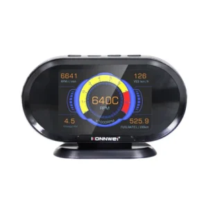 KONNWEI KW206 HUD OBD2 Car Diagnostic Scanner On-Board Computer Gauge DTC Engine Code Reader Voltage Test LCD Screen Built-in Speaker
