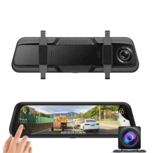 V10 Dual-Camera pushbutton dashcam Car Video Recorder 1080P Dual Lens Dvr Dash Cam 10 Inch Touch Car Camera