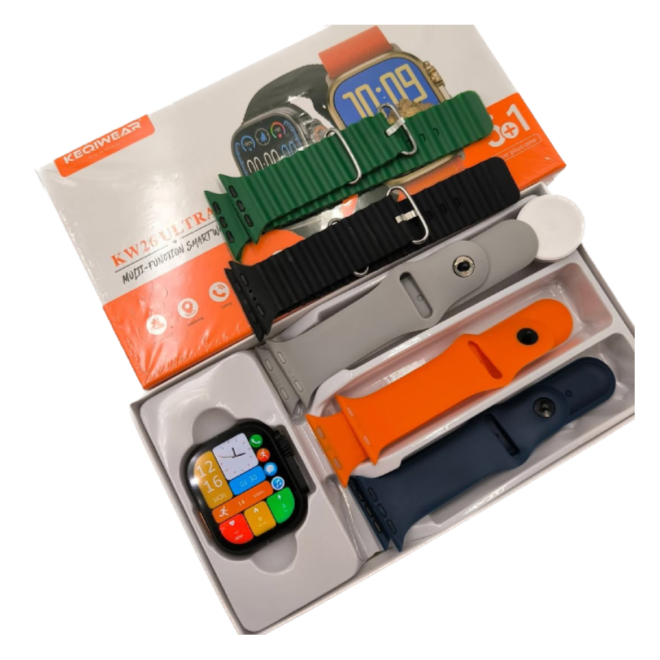 Keqiwear KW26 Ultra 3 Smartwatch with 5+1 Straps Bluetooth Calling Fitness Tracker