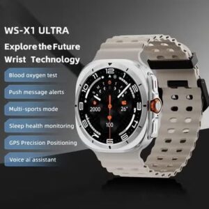 WISME WS-X1 Ultra Smartwatch (Orange) | Stylish Watch with 3 Straps & Charging Cable for Men & Women