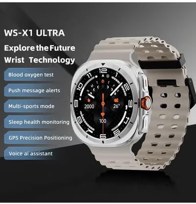 WISME WS-X1 Ultra Smartwatch (Orange) | Stylish Watch with 3 Straps Charging Cable for Men Women
