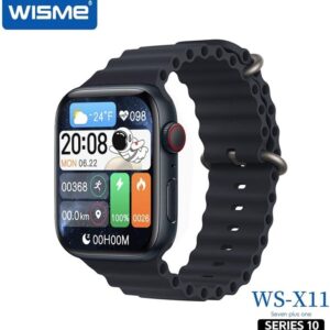 Wisme WS-X11 Series 10 Smartwatch – AI Voice Assistant, 7 Strap Set & Charging Cable for Men & Women (Black)