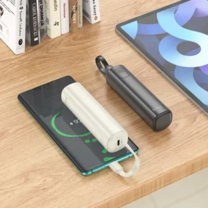 Hoco J113 Energy Bar Wired Power Bank Type-C 5000mAh (Black, White Color)