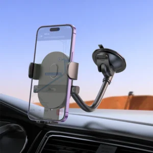 Hoco H20 Mighty One-button Car Phone Holder Windshield Black Color