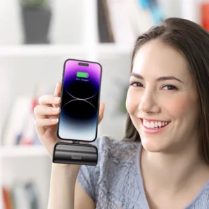 Hoco J106 Pocket Power Bank with Folding Stand iP 5000mAh (Black, White Color)