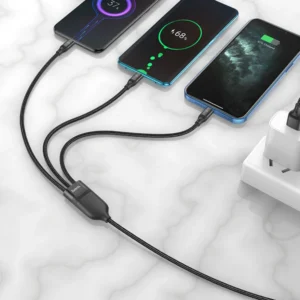 Hoco  U104 3-in-1 Ultra 6A Fast Charging Data Cable for iP+Micro+Type-C