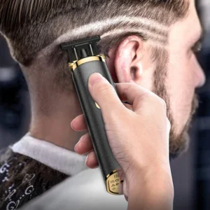 Hoco HP22 Retro Design Engraving Electric Hair Clipper Black & Gold Color