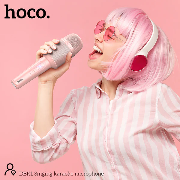 HOCO DBK1 Singing Karaoke Microphone White Color
