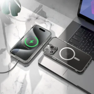 Hoco Magnetic Smart Phone Case Anti-Fall for iPhone 15 Pro Max Transparent