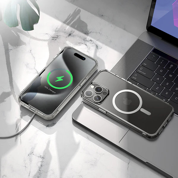 Hoco Magnetic Smart Phone Case Anti-Fall for iPhone 15 Pro Max Transparent