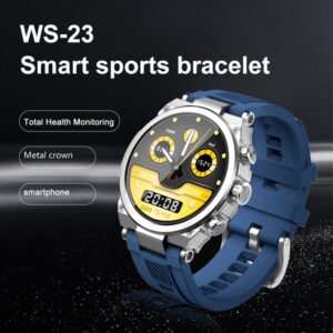 WS-23 Smartwatch | 1.52" Display, Bluetooth Calling, IP67 Waterproof, Health & Fitness Tracker (Silver + Blue)