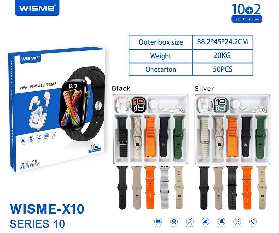 WISME X10 Smartwatch Multi-Function Bluetooth Calling Watch with Fitness Health Tracking