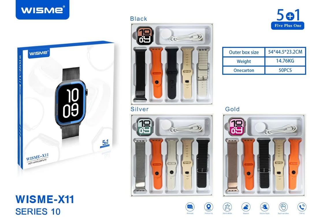 WISME X11 Smartwatch Bluetooth Calling Fitness Tracker with Sports Health Monitoring