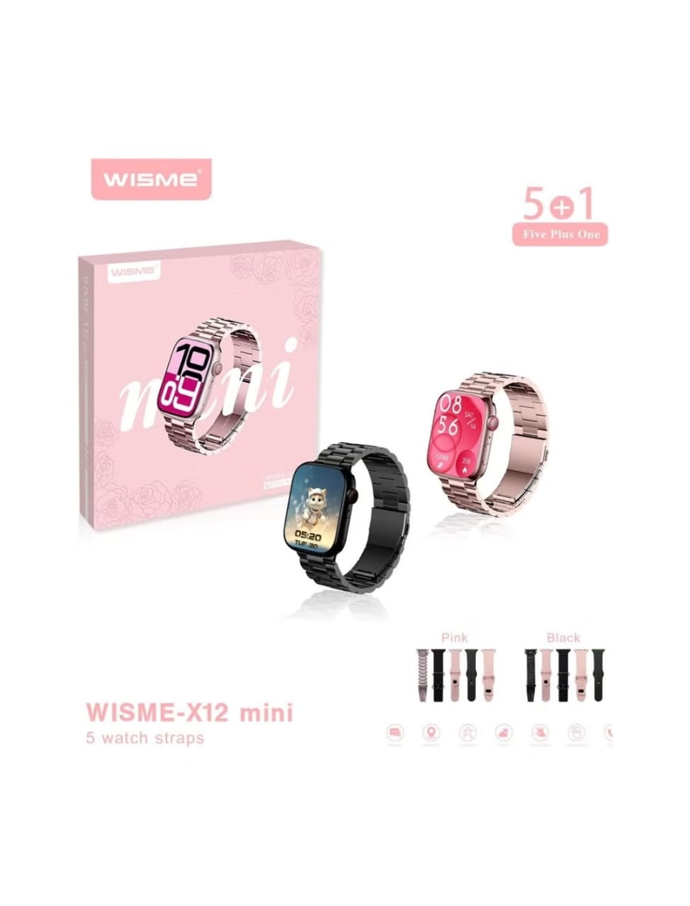 WISME X12 Mini Smartwatch Compact Bluetooth Calling Fitness Tracker with Sports Health Features
