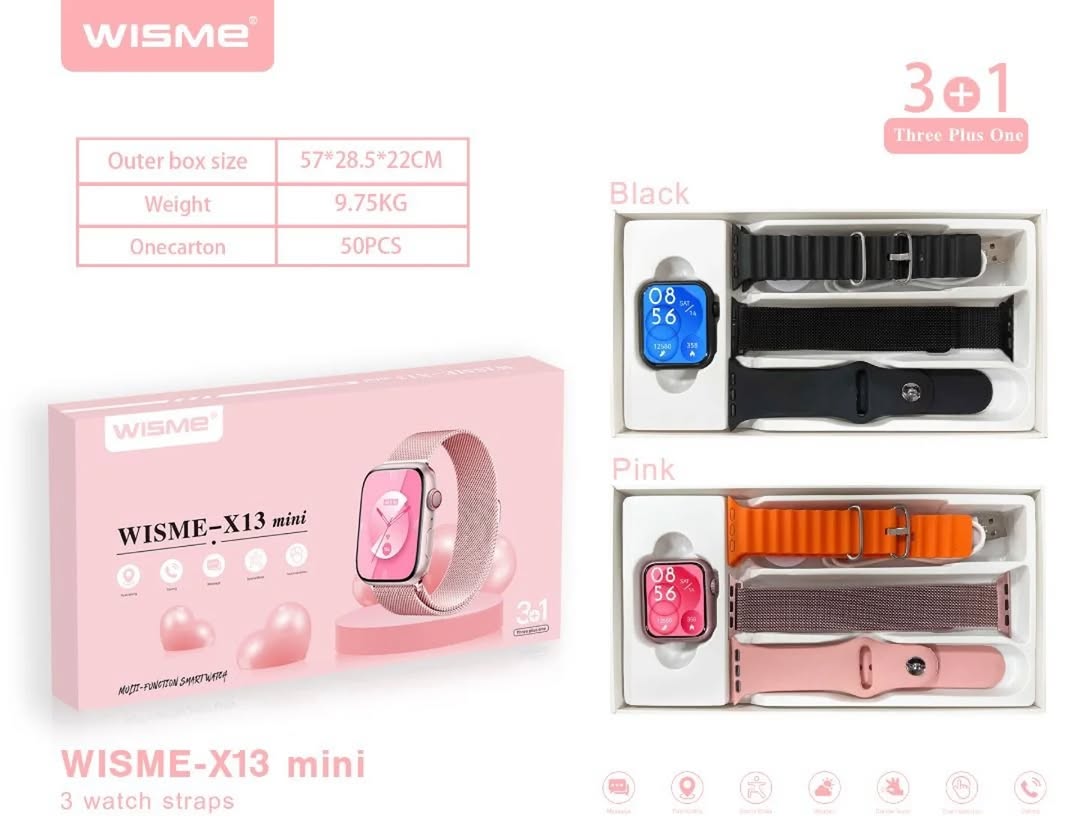 WISME X13 Mini Smartwatch Compact Bluetooth Calling Watch with Sports Health Monitoring