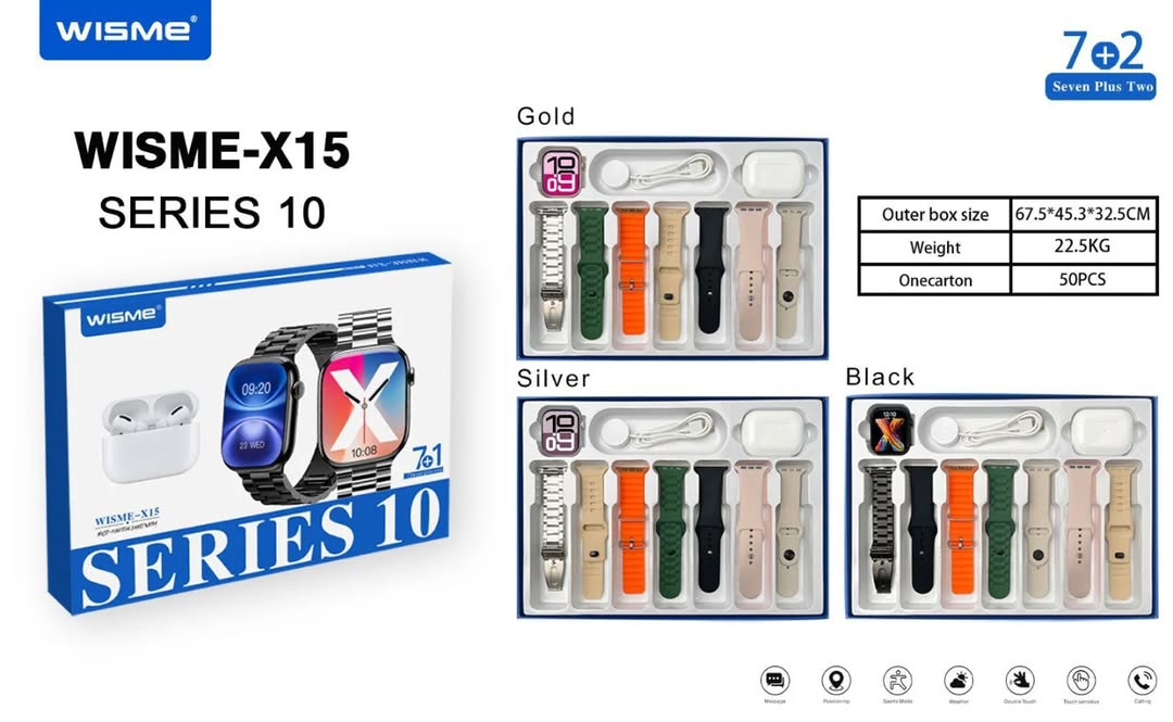 WISME X15 Smartwatch Multi-Function Bluetooth Calling Watch with Sports Health Tracking